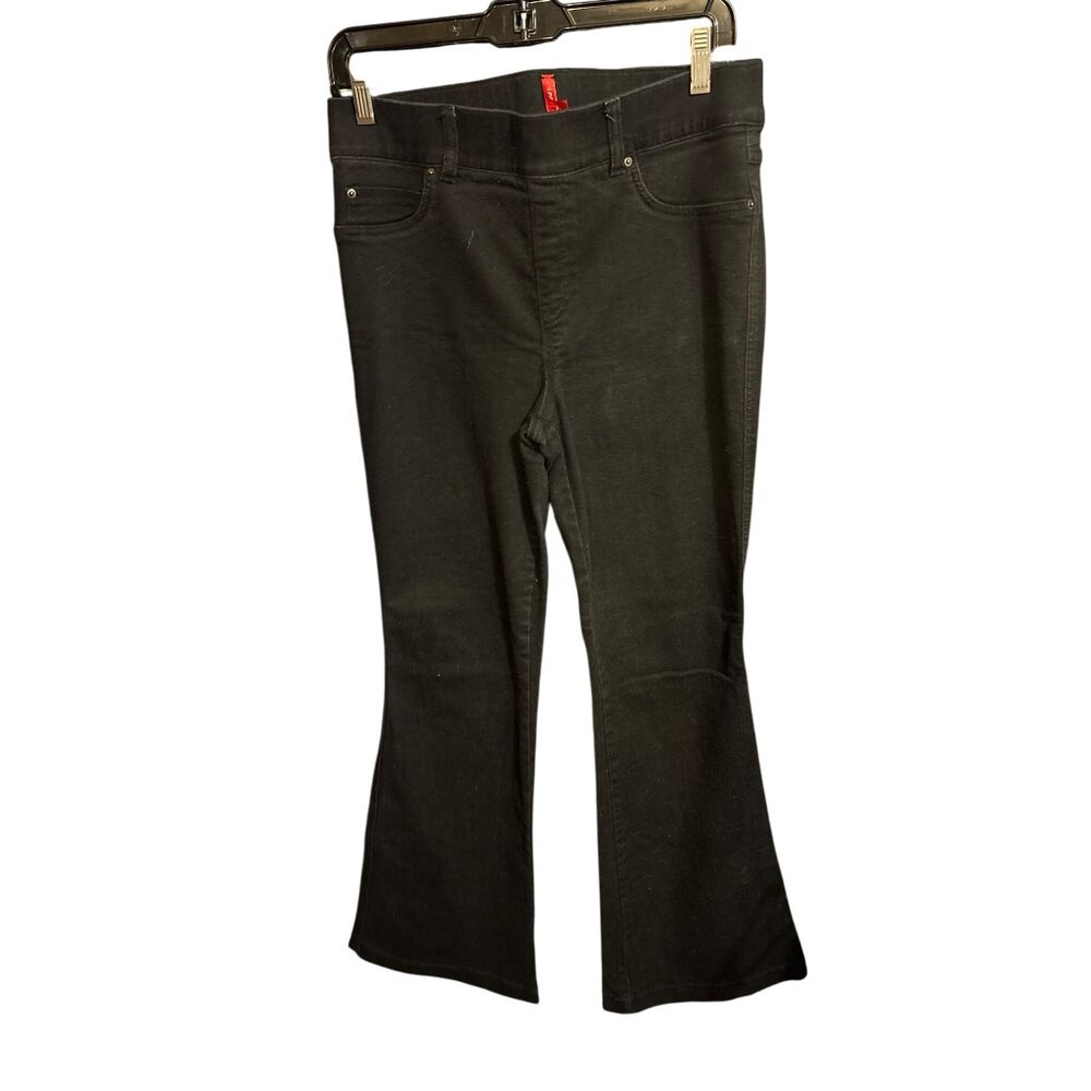 Spanx Black Flare‎ Jeans Mid-Rise Stretch Denim Womens Large